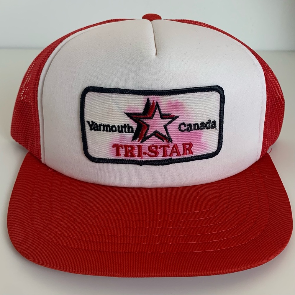 Vintage Trucker Hat Yarmouth Tri-Star Canada SnapBack Rare